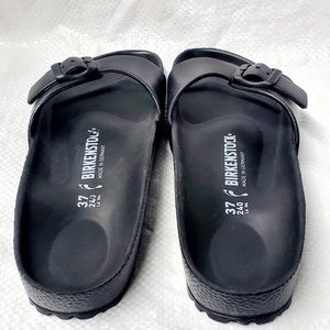 Birkenstock Womens Shoes Size 37 US 6 Rubber Black Slides Open Toes Comfort Slip